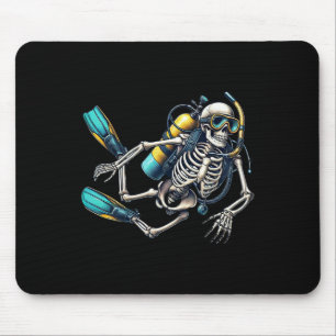Mousepad Scuba Merging Halloween Skeleton Scuba Diver