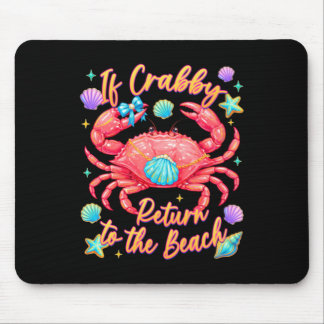 Mousepad Se Crabby Voltar à Praia Caranguejo de Verão
