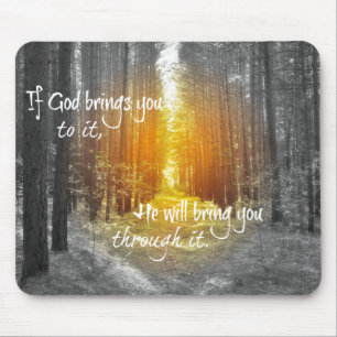 Mousepad Se Deus te traz a ele, citação cristã