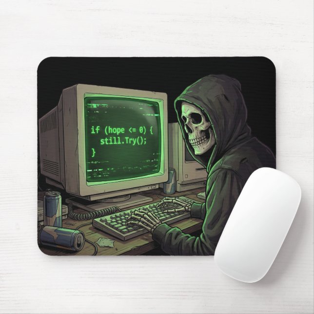 Mousepad Se Esperança <= 0 Ainda Tente | Cyberpunk Codifica (Com mouse)