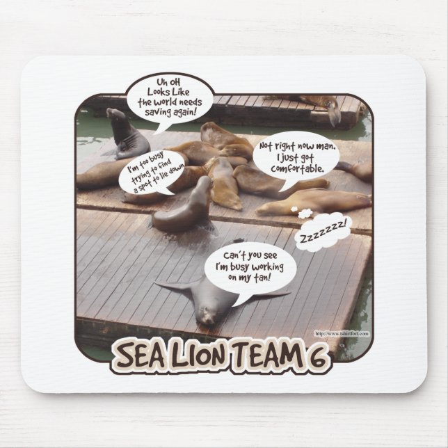 Mousepad Sea Lion Team 6 Funny Ocean Life Parody (Frente)