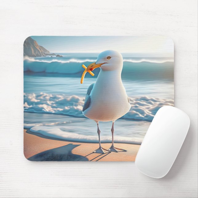 Mousepad Seagull Com Fritas Francesas (Com mouse)