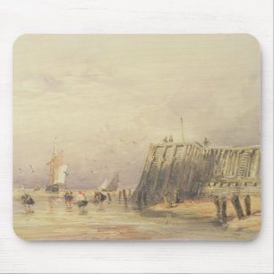 Mousepad Seascape com barcas da navigação e figuras vadea