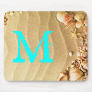 Mousepad Seasheles de praia Monograma Pad inicial do mouse