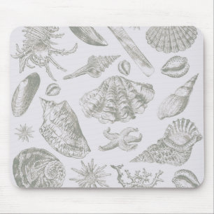 Mousepad Seashell Soft Antique Art Beach Shell