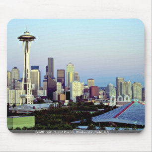 Mousepad Seattle com o Monte Rainier, estado de Washington,
