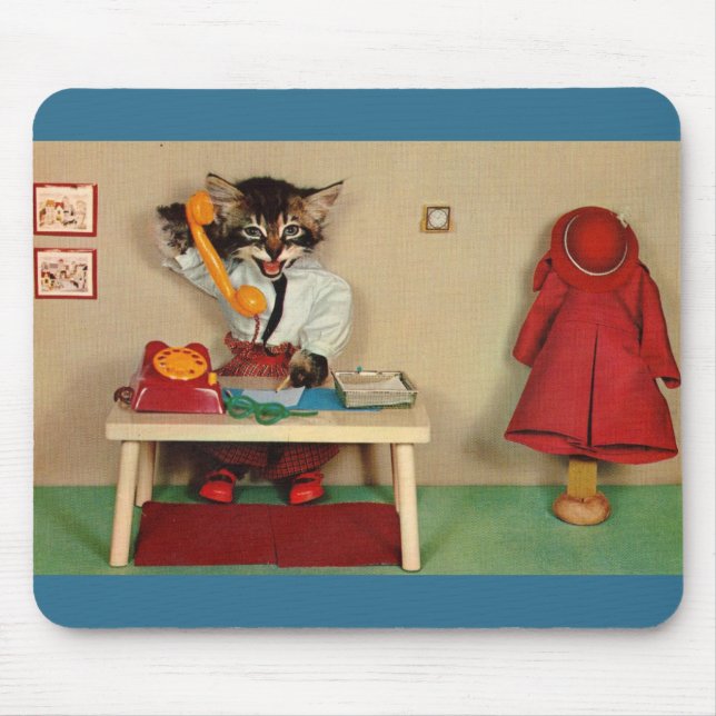 Mousepad secretário de kitten RPPC (Frente)
