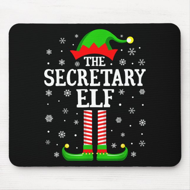 Mousepad Secretary Elf Funny Christmas Family Matching  (Frente)