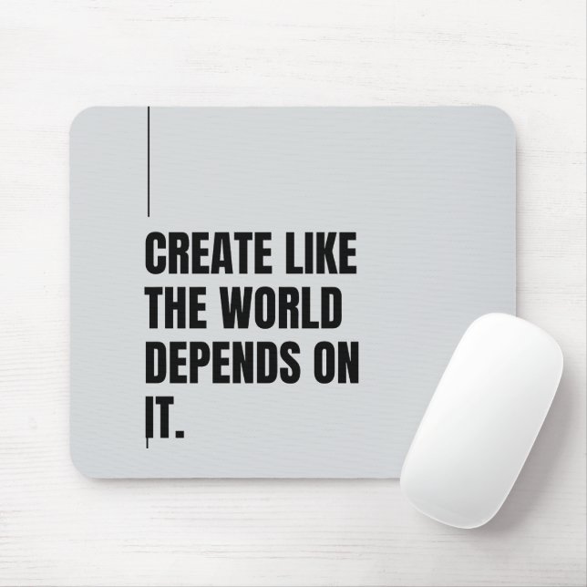 Mousepad Seda Prateada, Tipografia Preta Artistas Poderosos (Com mouse)