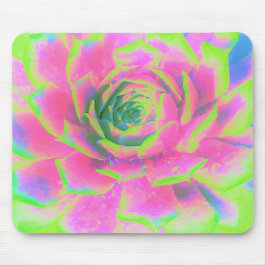 Mousepad Sedum Rosette verde limão e Suculente Rosa