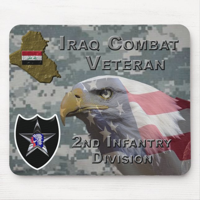 Mousepad segundo Infantry Div Iraque Combate Veterano (Frente)