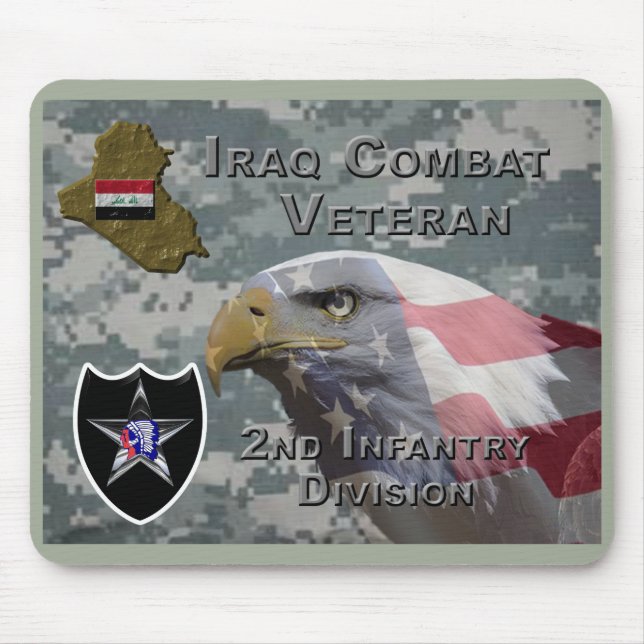 Mousepad segundo Infantry Div Iraque Combate Veterano (Frente)
