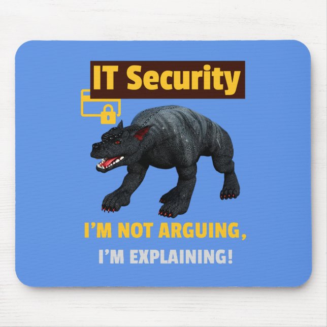 Mousepad Segurança de TI Divertida Explicando Humor de Tecn (Frente)