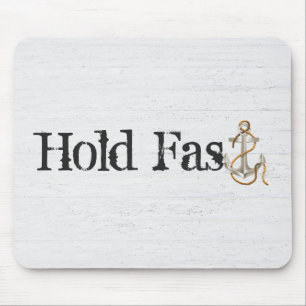 Mousepad Segure uma âncora rápida na madeira