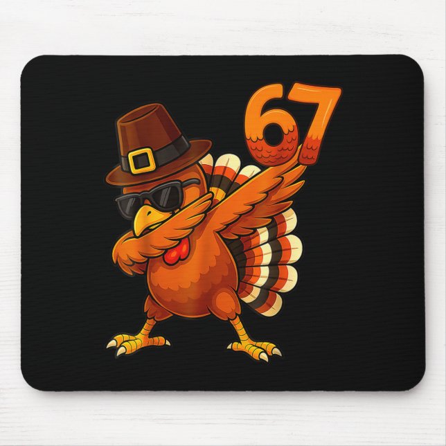 Mousepad Seis-sete-67-ação-de-graças-meme-divertido-grato-t (Frente)