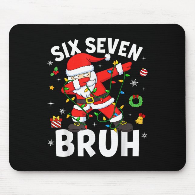 Mousepad Seis Sete 67 Geração Z Alpha Meme Bruh Natal Dabbi (Frente)