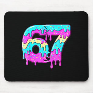 Mousepad Seis Sete 67 Meme Gotejante Número 67 Sorvete