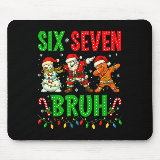 Mousepad Seis Sete 6 7 Meme Dabbing Papai Noel Biscoito de  (Frente)