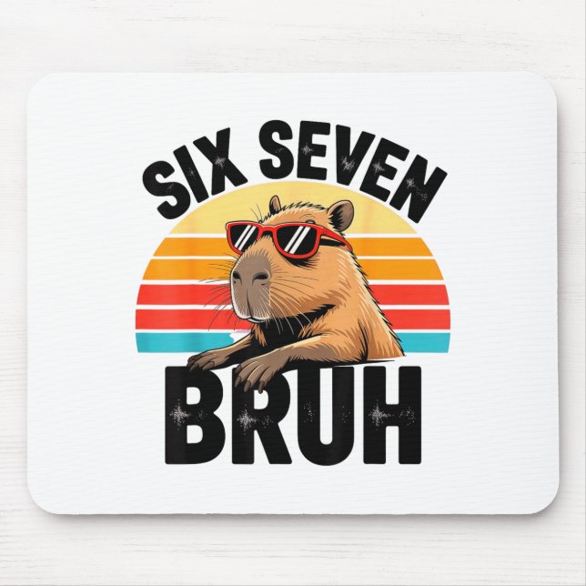 Mousepad Seis Sete Bruh 67 Meme Capivara  (Frente)