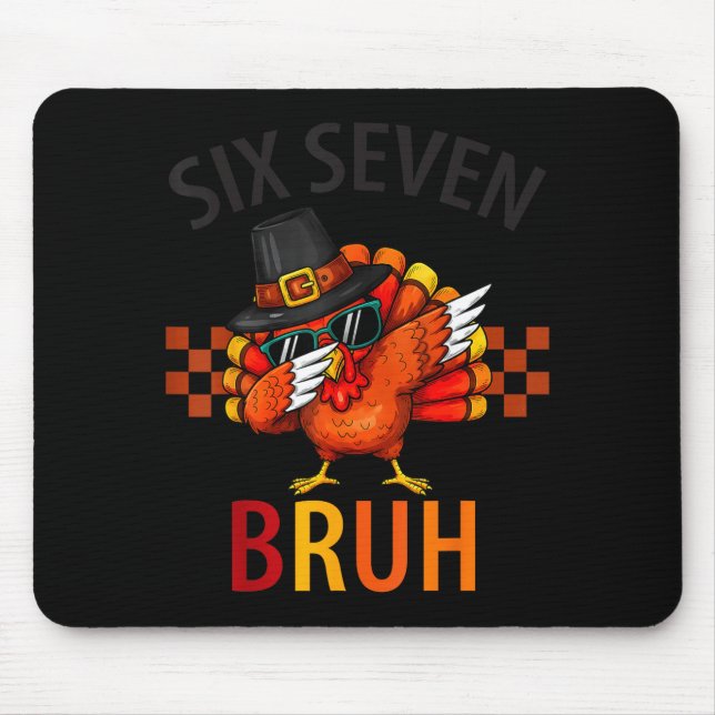 Mousepad Seis Sete Bruh Dabbing Peru Dia de Ação de Graças  (Frente)