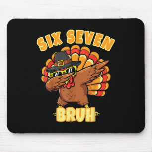 Mousepad Seis Sete Bruh Dabbing Peru Dia de Ação de Graças