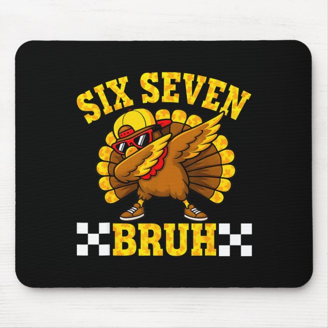 Mousepad Seis Sete Bruh Dabbing Peru Thanksgiving 67 Meme (Frente)