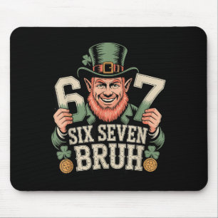Mousepad Seis sete bruh leprechaun 67 meme dia de São Patrí
