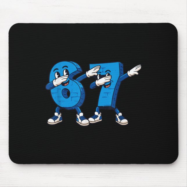 Mousepad Seis Sete Dabbing Legal Meme 67 Número Divertido D (Frente)