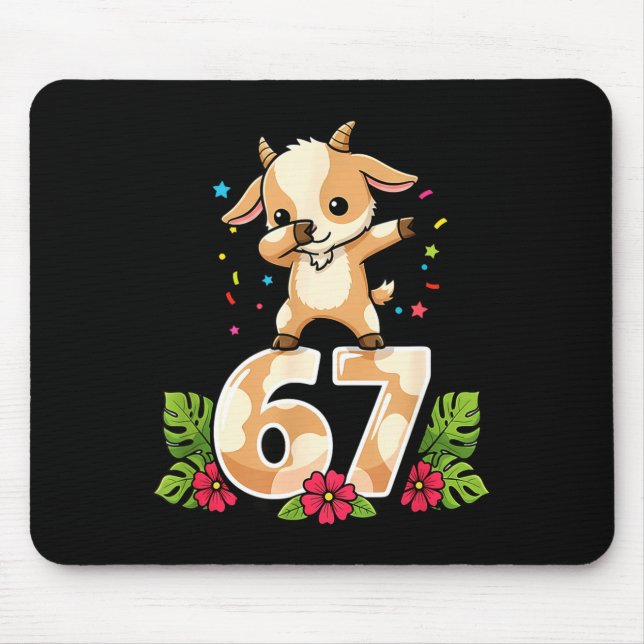 Mousepad Seis Sete Meme Cabra Bebê Dabbing 67 Divertido Ap  (Frente)