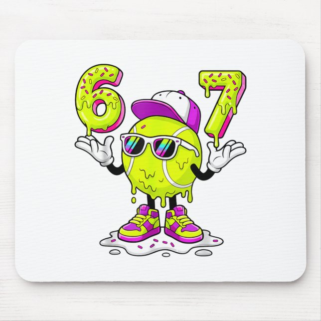 Mousepad Seis Sete Meme Tênis Sorvete Gotejamento 67 Para C (Frente)