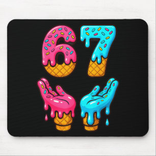 Mousepad Seis Sete Sorvete Gota Meme 67 Engraçado Gen Alpha