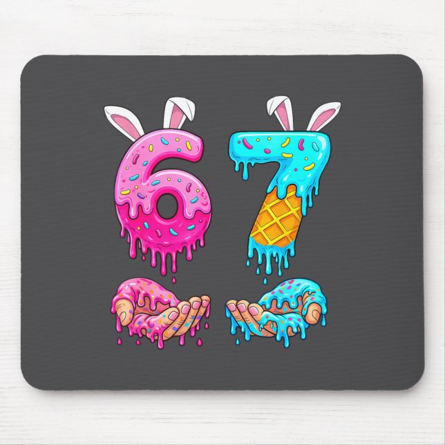 Mousepad Seis Sete Sorvete Gotejamento Crianças Juventude D (Frente)