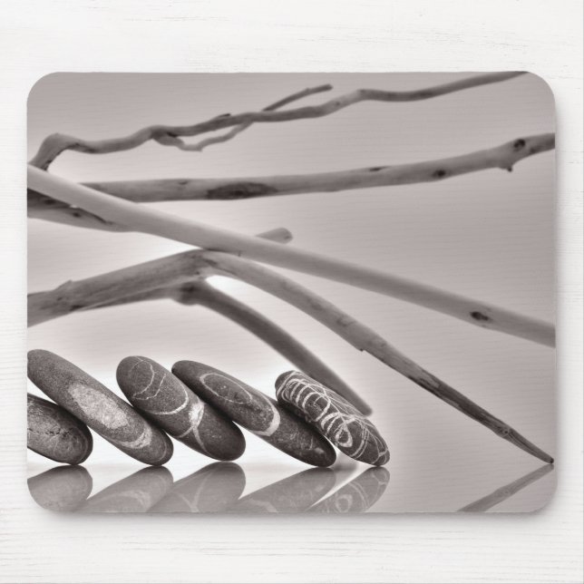 Mousepad Seixos e madeira lançada costa (Frente)