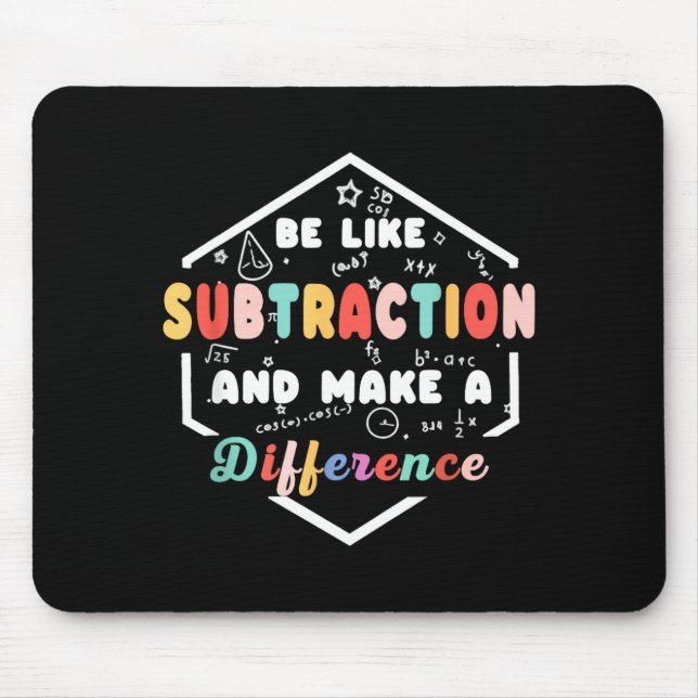 Mousepad Seja Como Cota de Matemática de Subtração Professo (Frente)