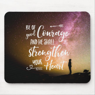 Mousepad Seja corajoso no céu noturno - Salm 31:24 Mouse P