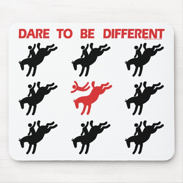 Mousepad Seja diferente - dizer engraçado do cavalo (Frente)