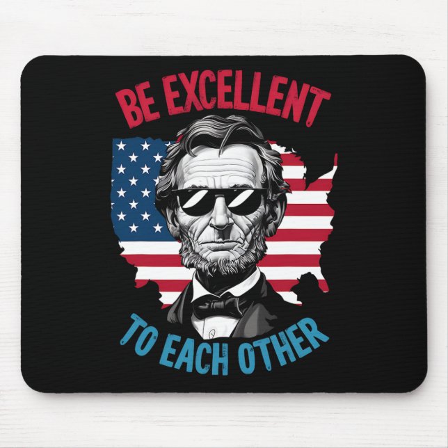 Mousepad Seja Excelente Um Com O Outro Mapa Dos Eua, Bandei (Frente)