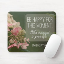 "Seja feliz por este momento" Citação Inspiraciona