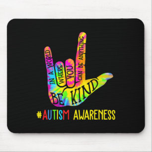 Mousepad Seja Gentil Asl Amor Linguagem de Sinais Mão Autis