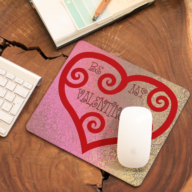 Mousepad Seja Meu Coração Namorados (Be My Valentine Heart Mouse Pad)