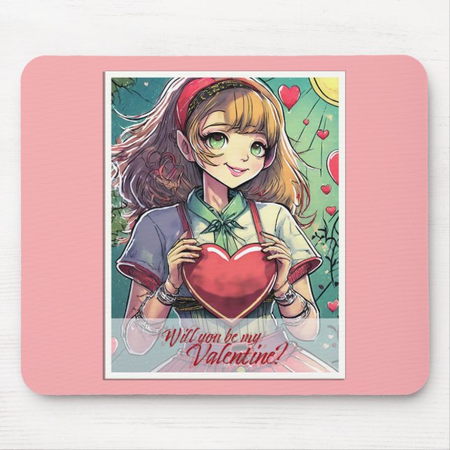 Mousepad Seja Meu Namorado no Estilo Mangá 33419 (Frente)