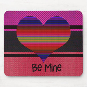 Mousepad Seja meu Namorados Arco-Íris Coração