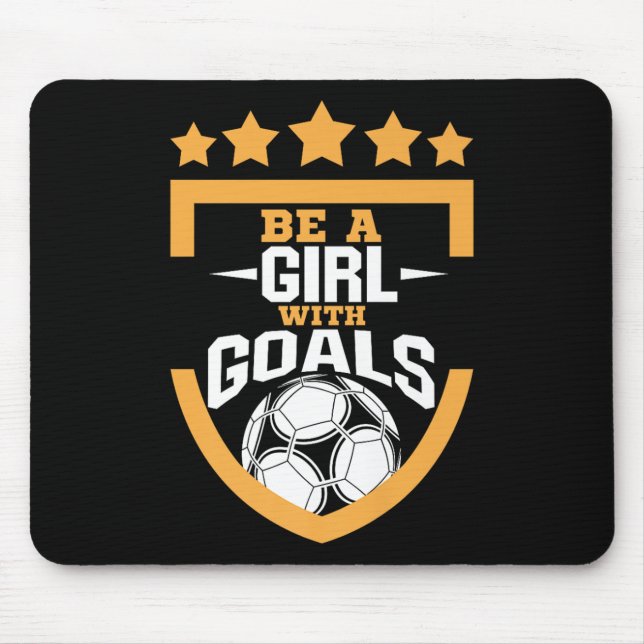 Mousepad Seja Uma Menina Com Metas - Jogadora de Futebol Fe (Frente)