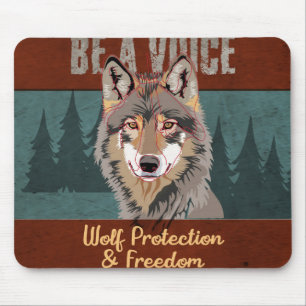Mousepad Seja uma voz - Proteção e Liberdade do Lobo