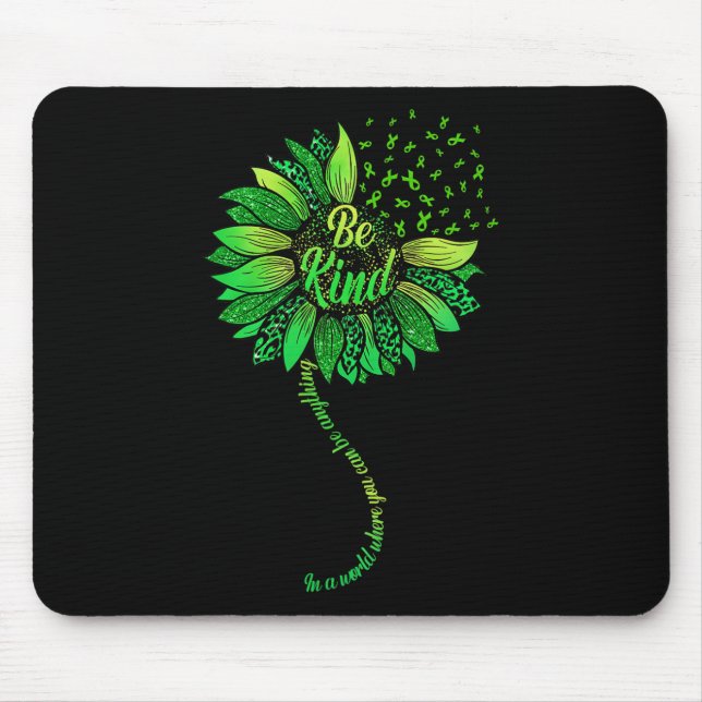 Mousepad Seja verde Fita Sunflower Mental Health Aware (Frente)