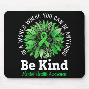 Mousepad Seja verde Fita Sunflower Mental Health Aware