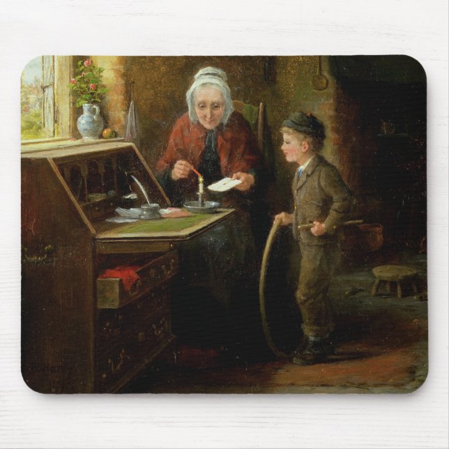 Mousepad Selando uma letra, 1890 (óleo no painel) (Frente)