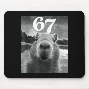 Mousepad Selfie de Capivara Com 67 Meme Capy Gráfico Para H