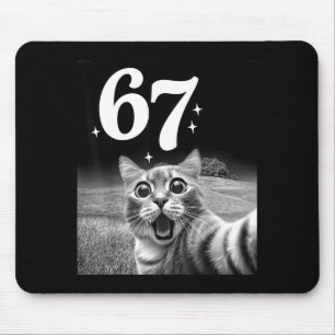 Mousepad Selfie de Gato Com 67 Meme Gatos Engraçados Gráfic
