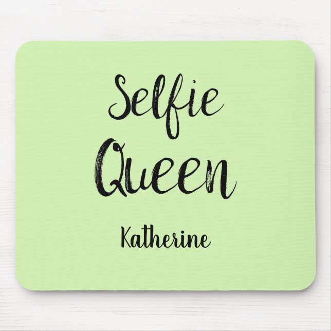 Mousepad Selfie Queen Name Personalised Apple Verde limão (Frente)